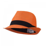 Orange Straw Fedora